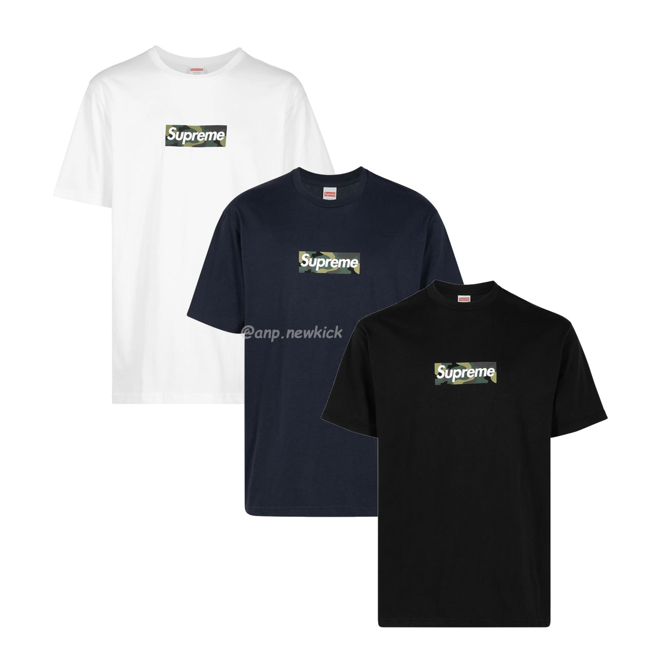 Supreme Box Logo Cotton White Navy Blackt Shirt (1) - newkick.app